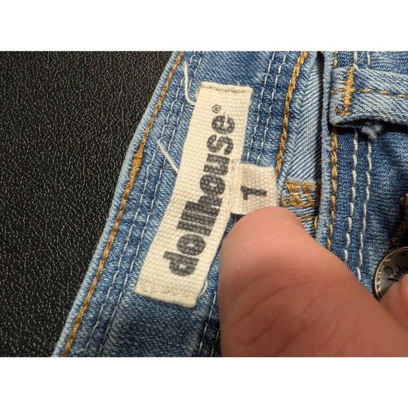 Dollhouse Low-Rise Flare Distressed Medium Wash Jeans Size 1 - Picture 2 of 5
